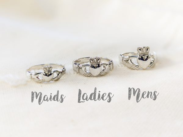 Maids Claddagh Ring Sterling Silver