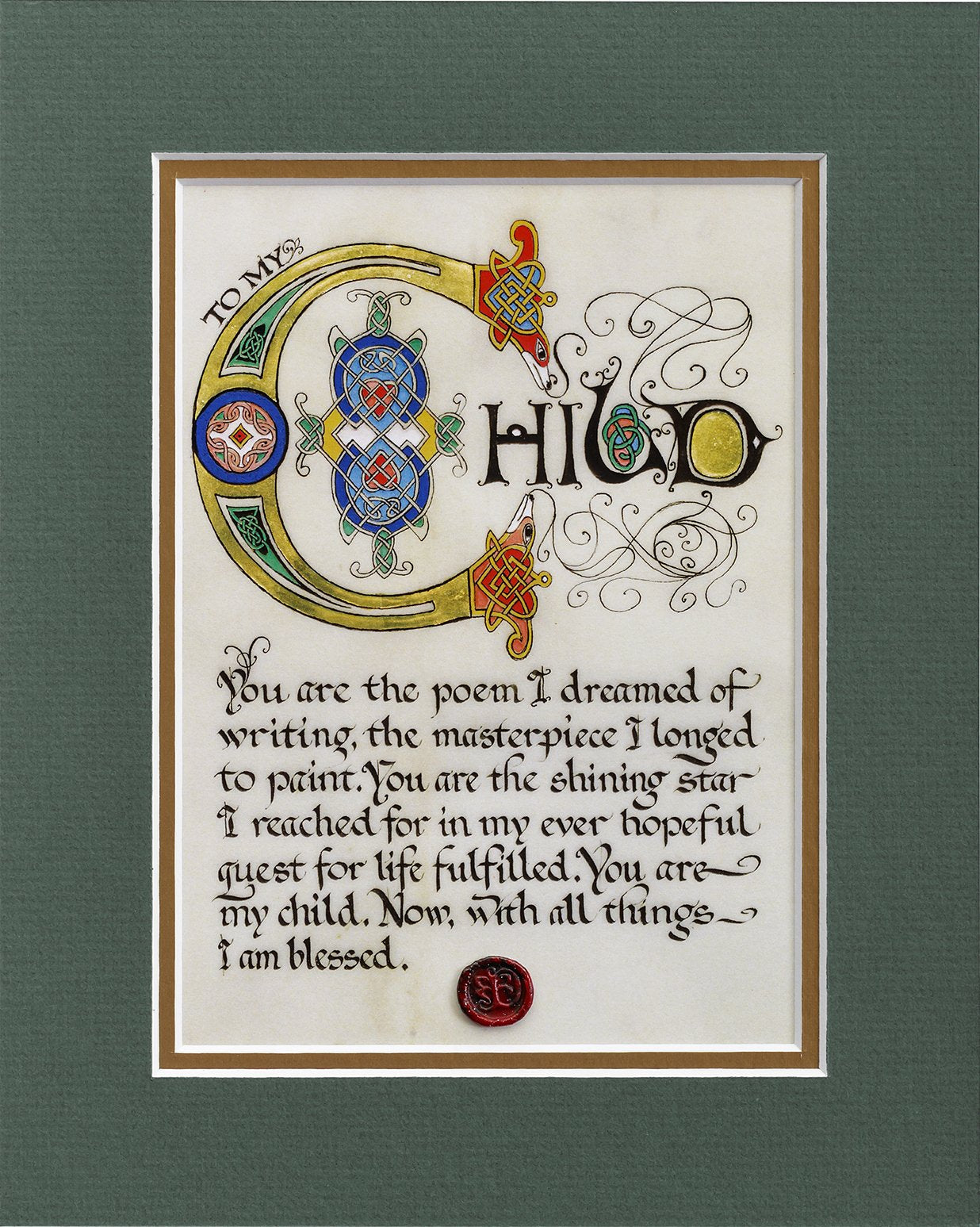 To My Child - Double Matted Celtic Art Print