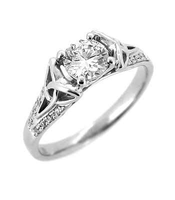 14K white gold Diamond Trinity Knot Engagement Ring