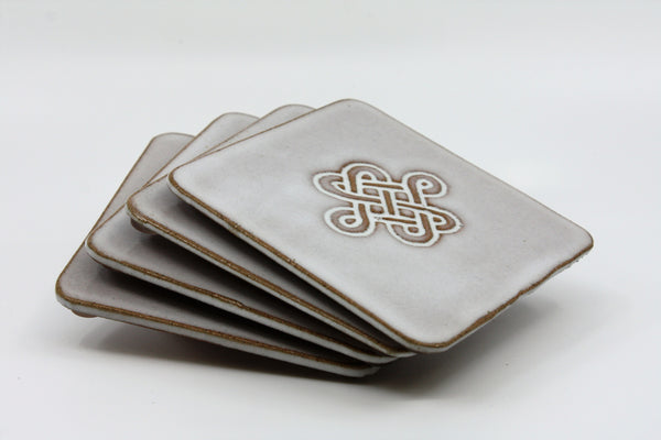 Island Stoneware Square Drink Coaster Set